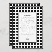 市松模様にシンプル白黒Be My Bridesmaid Card シーズンカード (正面/裏面)