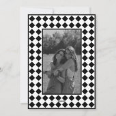 市松模様にシンプル白黒Be My Bridesmaid Card シーズンカード (裏面)