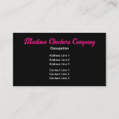 市松模様にスクウェア熱ピンクのレトロモノグラム 名刺 (裏面)