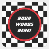 市松模様にスクエアカスタム文字 スクエアシール (正面)