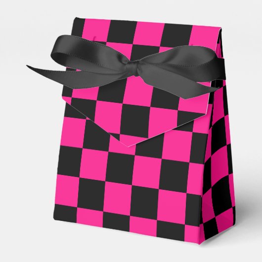 市松模様にスクエアホットピンクブラック フェイバーボックス (正面サイド)