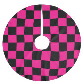 市松模様にスクエアホットピンクブラック ブラッシュドポリエステルツリースカート (正面)