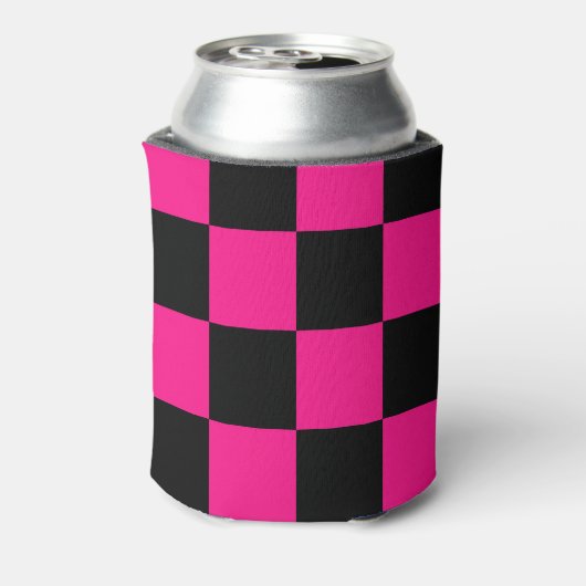 市松模様にスクエアホットピンクブラック 缶クーラー (缶裏面)