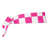 市松模様にスクエアホットピンクホワイト タイヘッドバンド (回転270)