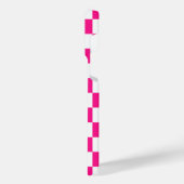 市松模様にスクエアホットピンクホワイト iPhoneケース (左側面)