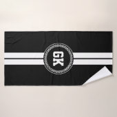 市松模様にストライプパーソナライズされたカスタム バスタオル (バスタオル)