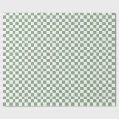 市松模様にセージ緑と白 ラッピングペーパー (フラット)