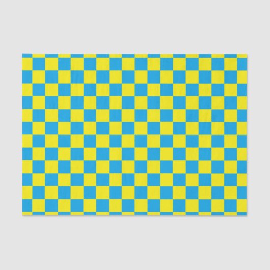 市松模様にターコイズと黄色 薄葉紙 (正面)