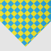 市松模様にターコイズと黄色 薄葉紙 (詳細)