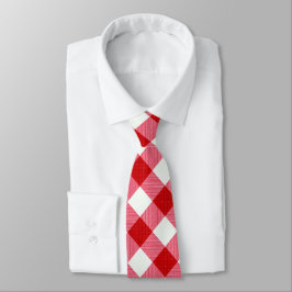 市松模様にタータンチェッククラシック赤い白いテクスチャ。 ネクタイ