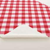 市松模様にタータンチェッククラシック赤白 シェルパブランケット (3/4)