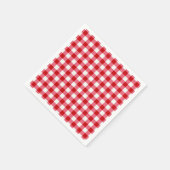 市松模様にタータンチェッククラシック赤白 スタンダードカクテルナプキン (角)
