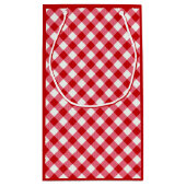 市松模様にタータンチェッククラシック赤白 スモールペーパーバッグ (裏面)
