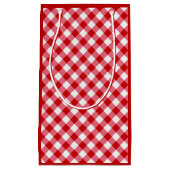 市松模様にタータンチェッククラシック赤白 スモールペーパーバッグ (正面)