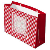 市松模様にタータンチェッククラシック赤白 ラージペーパーバッグ (裏面アングル)