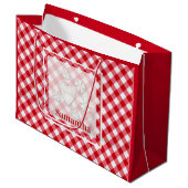 市松模様にタータンチェッククラシック赤白 ラージペーパーバッグ (正面アングル)