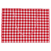 市松模様にタータンチェッククラシック赤白 ラージペーパーバッグ (裏面)