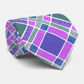 市松模様にダイヤモンドの格子模様 – 紫とピンク ネクタイ (ロール)