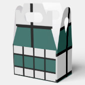 市松模様にティール(緑がかった色)グレイ市松模様にク フェイバーボックス (オープン)