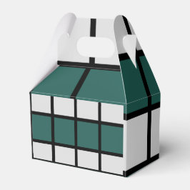 市松模様にティール（緑がかった色）グレイ市松模様にク フェイバーボックス