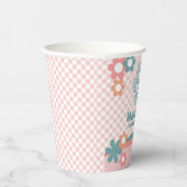 市松模様にデイジーバースデーパーティー紙カップ 紙コップ (右)