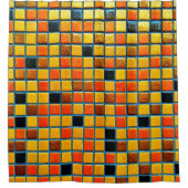 市松模様にデザイン シャワーカーテン (正面)