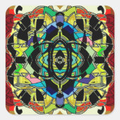 市松模様にデザイン スクエアシール (正面)