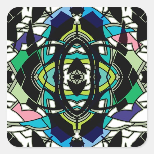 市松模様にデザイン スクエアシール (正面)