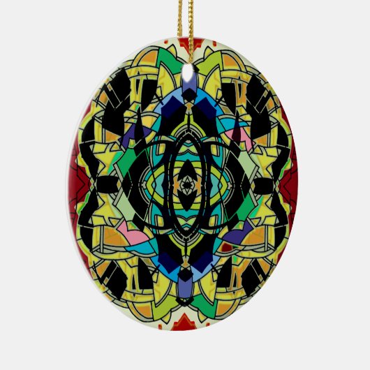 市松模様にデザイン セラミックオーナメント (右)