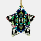 市松模様にデザイン セラミックオーナメント (右)