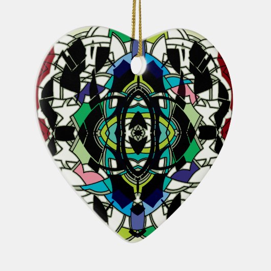 市松模様にデザイン セラミックオーナメント (右)