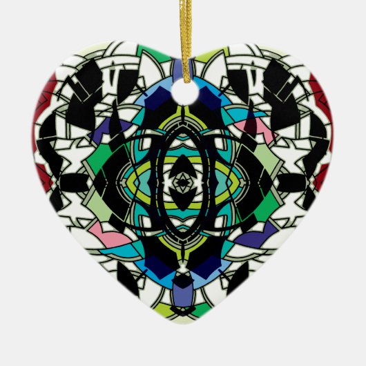 市松模様にデザイン セラミックオーナメント (正面)