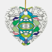 市松模様にデザイン セラミックオーナメント (裏面)