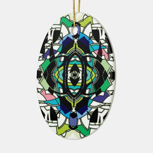 市松模様にデザイン セラミックオーナメント (左)