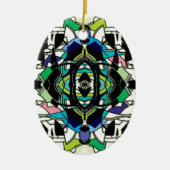 市松模様にデザイン セラミックオーナメント (正面)