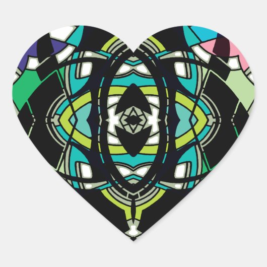 市松模様にデザイン ハートシール (正面)