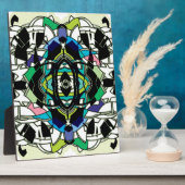 市松模様にデザイン フォトプラーク (側面)