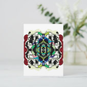 市松模様にデザイン ポストカード (スタンド正面)