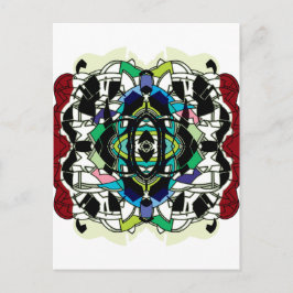 市松模様にデザイン ポストカード