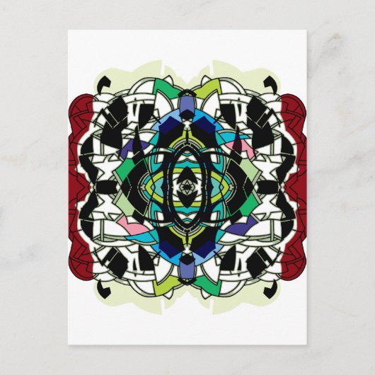 市松模様にデザイン ポストカード (正面)