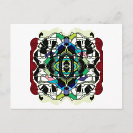 市松模様にデザイン ポストカード