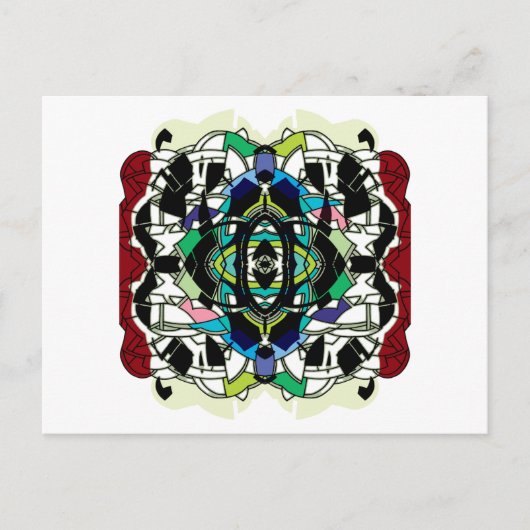 市松模様にデザイン ポストカード (正面)