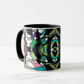 市松模様にデザイン マグカップ (正面左)