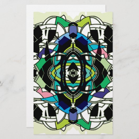 市松模様にデザイン 便箋 (正面/裏面)