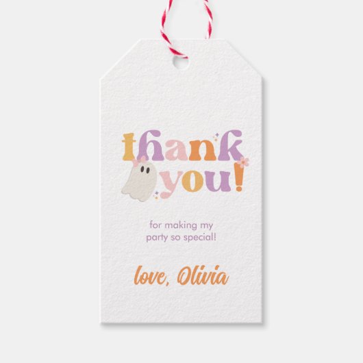 市松模様にハロウィンメッセージカード ギフトタグ (正面)