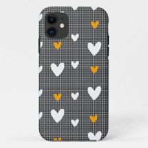 市松模様にハートの背景