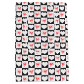 市松模様にハート抱き枕 ミディアムペーパーバッグ (正面)