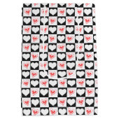 市松模様にハート抱き枕 ミディアムペーパーバッグ (裏面)