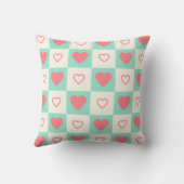 市松模様にハート クッション (裏面)