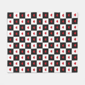 市松模様にハート フリースブランケット (正面(横))